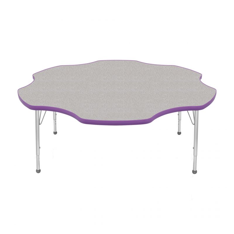 60" Daisy Table - Top Color: Gray Nebula, Edge Color: Purple