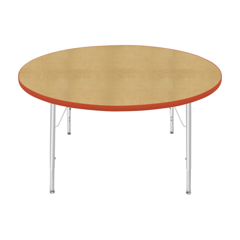 48" Round Table - Top Color: Maple, Edge Color: Autumn Orange