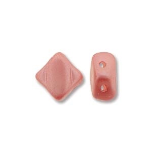 Silky Bead, 6Mm, 2-Hole - Pastel Light Coral