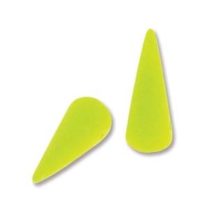 7 X 17Mm Czech Pressed Glass Spike Bead- Neon Yellow