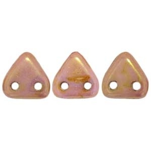 Czechmates 2 Hole Triangle Beads-Luster Opaque Rose Gold Topaz