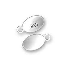 Sterling Silver Oval Jewelry Tags With .925 Stamp 12 Pcs