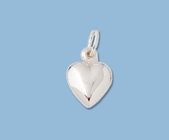 Sterling Silver Heart Charm- 8.4Mm
