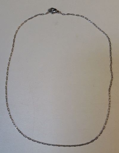Flat Oval Stainless Steel Finished Necklace Chain- 18"
