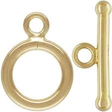 14Kt Gold Filled Smooth Round Toggle Clasp - 9Mm