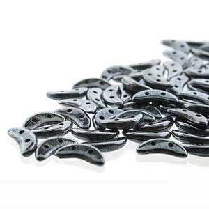Czechmates 2-Hole Crescent Bead - 3Mm X 10Mm - Hematite
