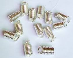Sterling Silver Coil Ends - 2Mm