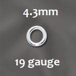 Sterling Silver Open Jump Ring - 8Mm, 14 Gauge