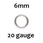 Sterling Silver Open Jump Ring - 8Mm, 14 Gauge