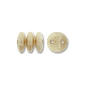 2-Hole Lentil Bead- 6Mm - Opaque Luster Champagne