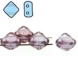 Silky Bead, 6Mm, 2-Hole - Alex Pink Luster