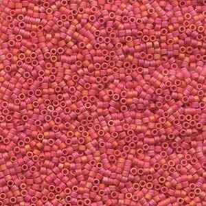Db873 Matte Opaque Cranberry Ab - Miyuki Delica Seed Beads - 11/0