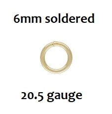 14K Gold Filled Soldered Jump Ring - 6Mm - 20.5 Gauge