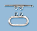 Sterling Silver Oval 2-Strand Toggle - Small