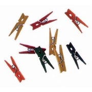 Mini Wooden Spring Clothespins - Assorted Colors 1"