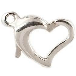 9.5Mm Sterling Silver Floating Heart Lobster Claw Clasp