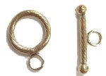 14Kt Gold Filled Brushed Twisted Toggle Clasp