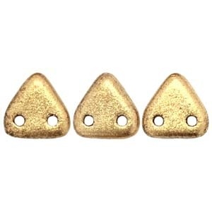 Czechmates 2 Hole Triangle Beads-Matte Metallic Flax