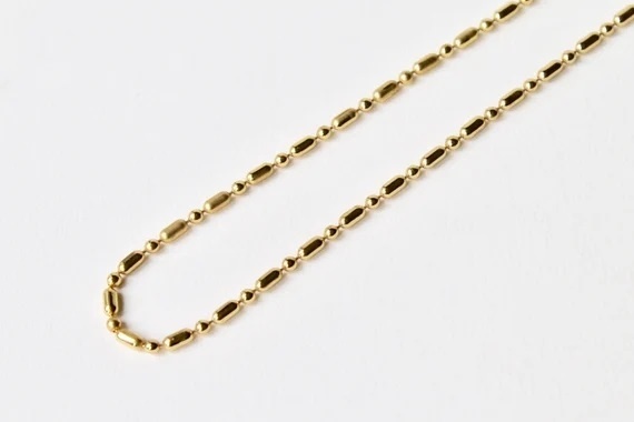 Ball And Bar Chain Necklace With Connector- 24"- Gold Only
