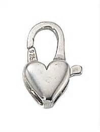 12Mm Sterling Silver Heart Lobster Claw Clasp