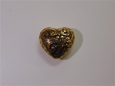 20X18mm Filigree Heart Antique Gold Washed