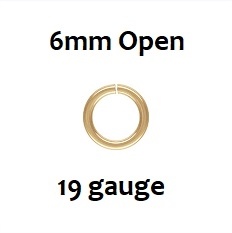 14K Gold Filled Open Jump Ring - 6Mm, 19Ga