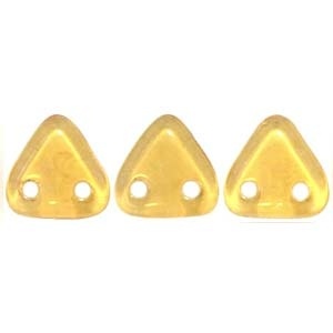 Czechmates 2 Hole Triangle Beads-Topaz Champagne Luster
