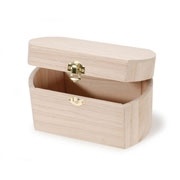 Unfinished Wood Hinged Box With Rounded Sides - 9180-11Mmd
