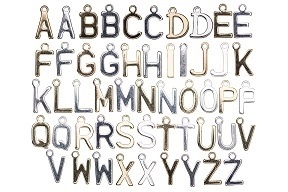 Lead Free Pewter Letter Charms - Gold