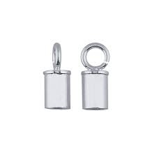 Sterling Silver Tube Endcap With Ring - 4Mm