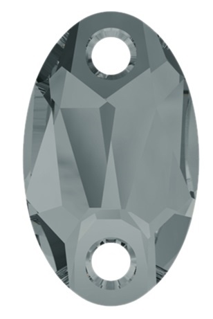 Swarovski 18 X 11Mm Sew On Owlet- Black Diamond