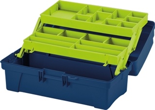 Portable Art Storage Box With Cantliver Tray - Green - 14"
