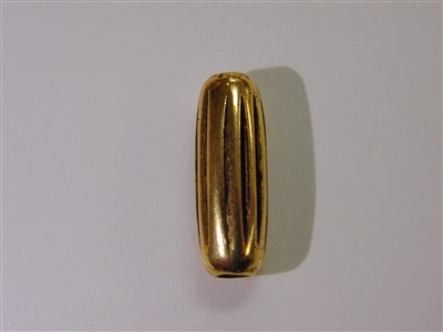 25X9mm Ridged Cylinder Antique Gold Washed