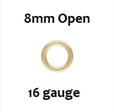 14K Gold Filled Open Jump Ring - 8Mm, 16Ga