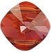 14Mm Double Drilled Square Bead Red Magma