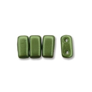 Czechmates 2-Hole Brick Bead - 3Mm X 6Mm - Pearlcoat Olive Green