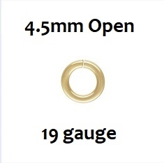 14K Gold Filled Open Jump Ring - 4.5Mm, 19Ga