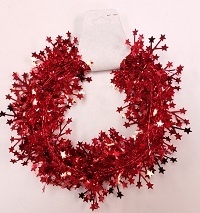Plastic Star Garland - Red