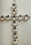 Large Rivoli Cross-52 X 34Mm (2In X 1 1/4In) Crystal/Silver Pendant