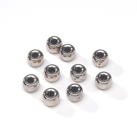 Pony Beads - Nickel Silver - 6 X 9Mm - 144 Pieces