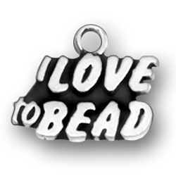 Sterling Silver Charm- I Love To Bead