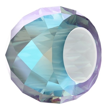 Swarovski # 5043 Briolette Xxl Hole Bead - 11Mm - 5Mm Hole - Aquamarine Shimmer 2x