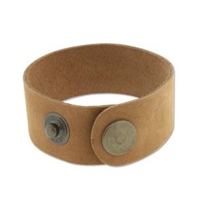 Leather Cuff - Tan, 1" X 9"