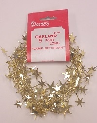 Plastic Star Garland - Gold