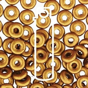 Czech Glass- O Bead- Brass Gold