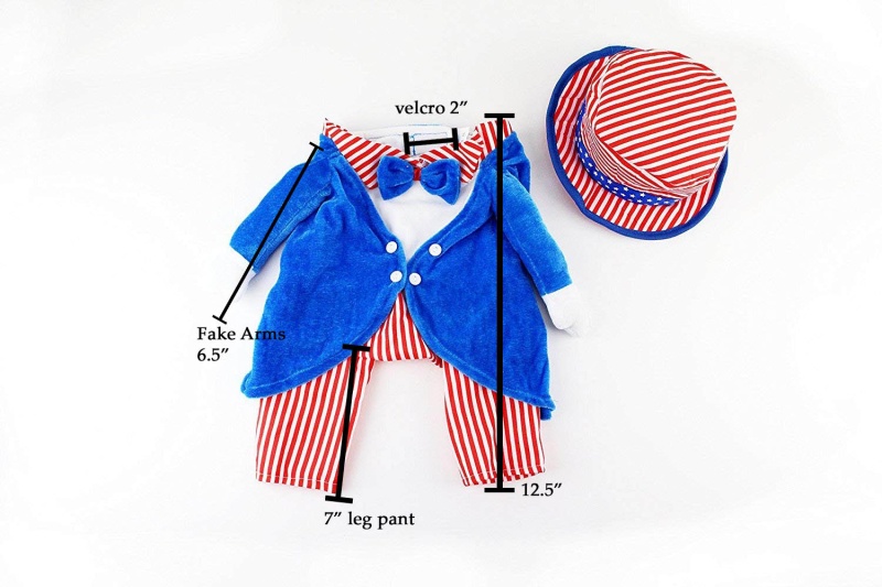 Midlee Uncle Sam 4Th Of July Fake Arms Dog Costume