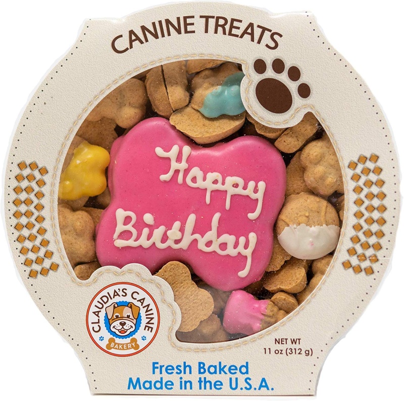 Claudia's Canine Bakery Peanut Butter Dog Cookies, 10Ounce, Happy