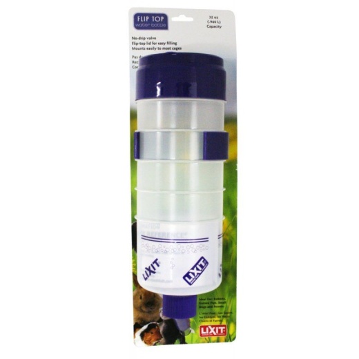 Lixit Quick Lock Flip Top Water Bottle With Valve - Dog Water Bottle for Easy Hydration