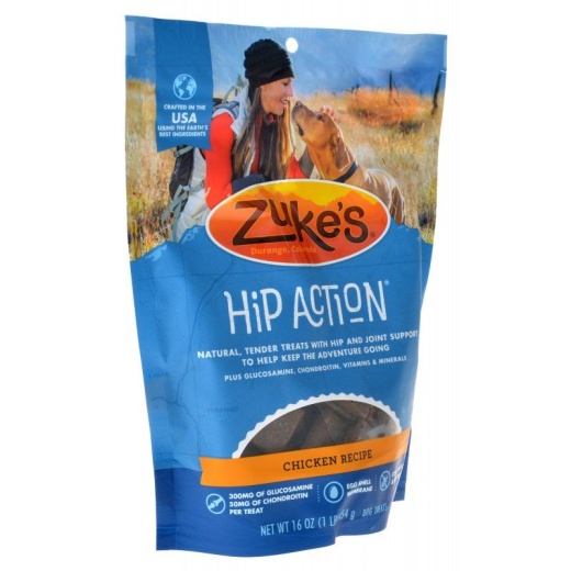 Zukes Hip Action Hip & Joint Supplement Dog Treat - Roasted Chicken Recipe