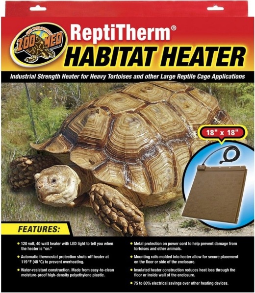 Zoo Med Reptitherm Habitat Heater - 40 Watts (18"L X 18"W X 1"H)
